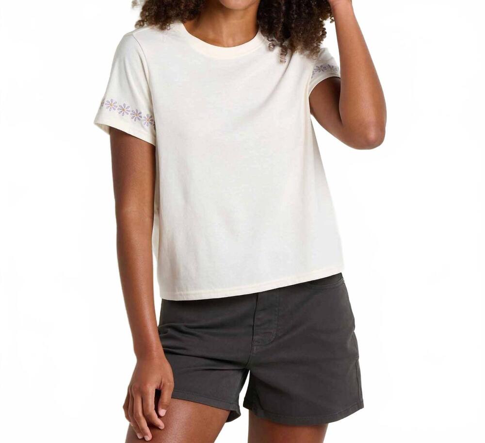 NEW TOAD&CO re-form embroidered crew shirt in salt embroidery